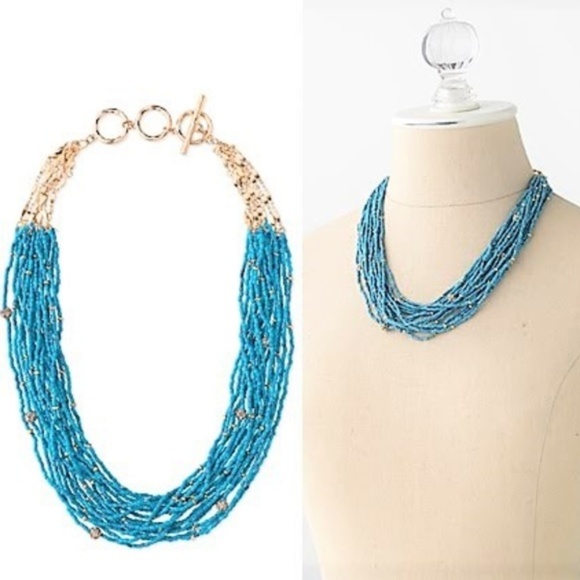 Stella & Dot | Turquoise & Gold Retired Calliah Statement Necklace Toggl… - Picture 2 of 8